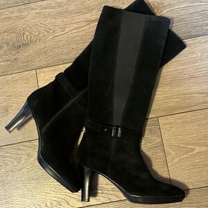 EUC Aquatalia size 11 Black Suede Knee-High Boots